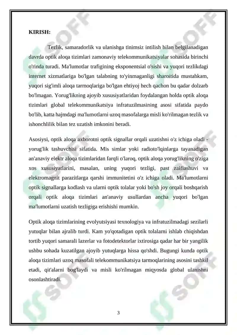 Optik aloqa tizimlari 3