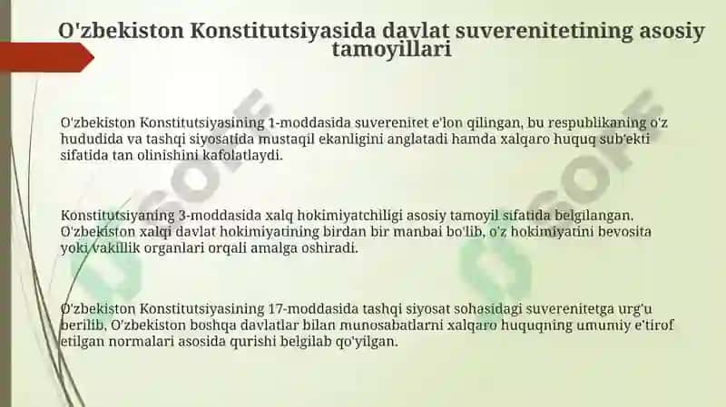 O'zbekiston Konstitutsiyasida davlat suvereniteti 3