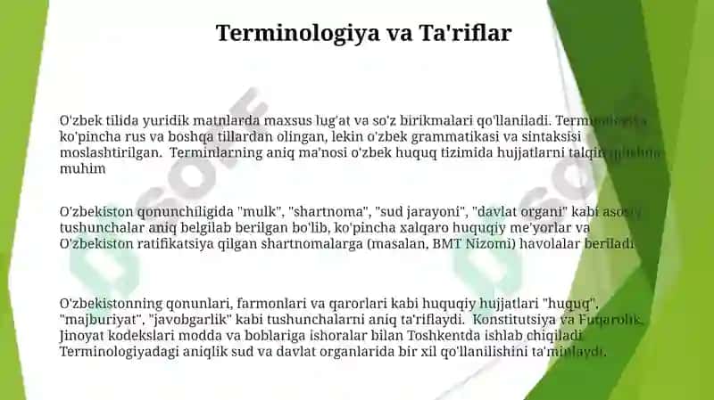 Huquqiy O'zbek tilining muammolari va kelajak yo'nalishlari 3