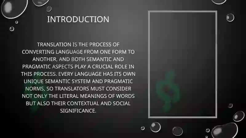 The semantic and pragmatic aspects of translation 3
