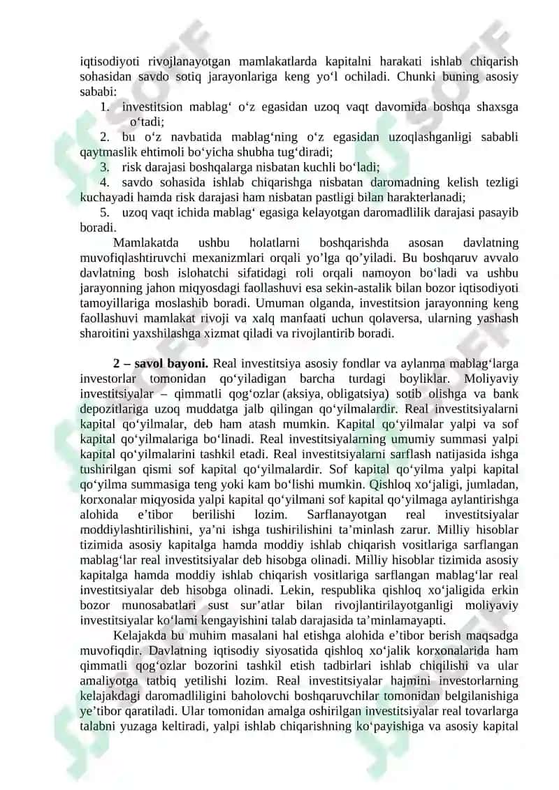 INVESTITSIYA JARAYONLARINING MAZMUNI VA ASOSIY BOSQICHLARI 3