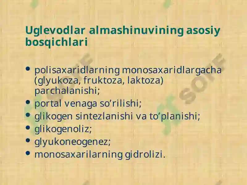 Karbonsuvlar almashinuvi patofiziologiyasi 3