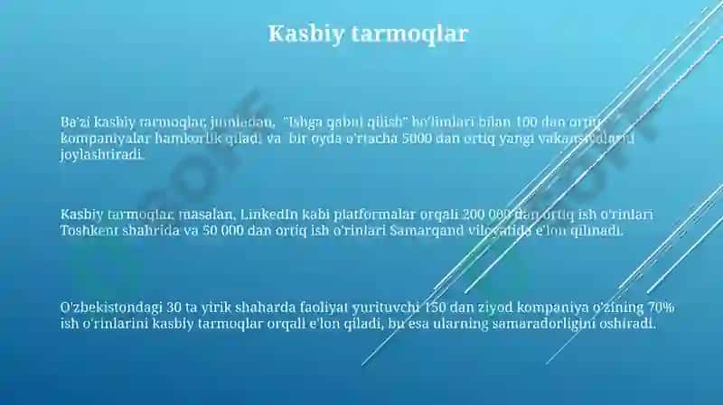 Ish o'rinlari bo'yicha ma'lumotlar bilan tanishish manbalari 3