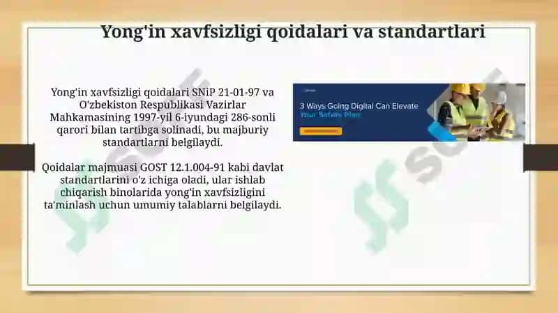 Yong'in xavfsizligi qoidalari va standartlari 3