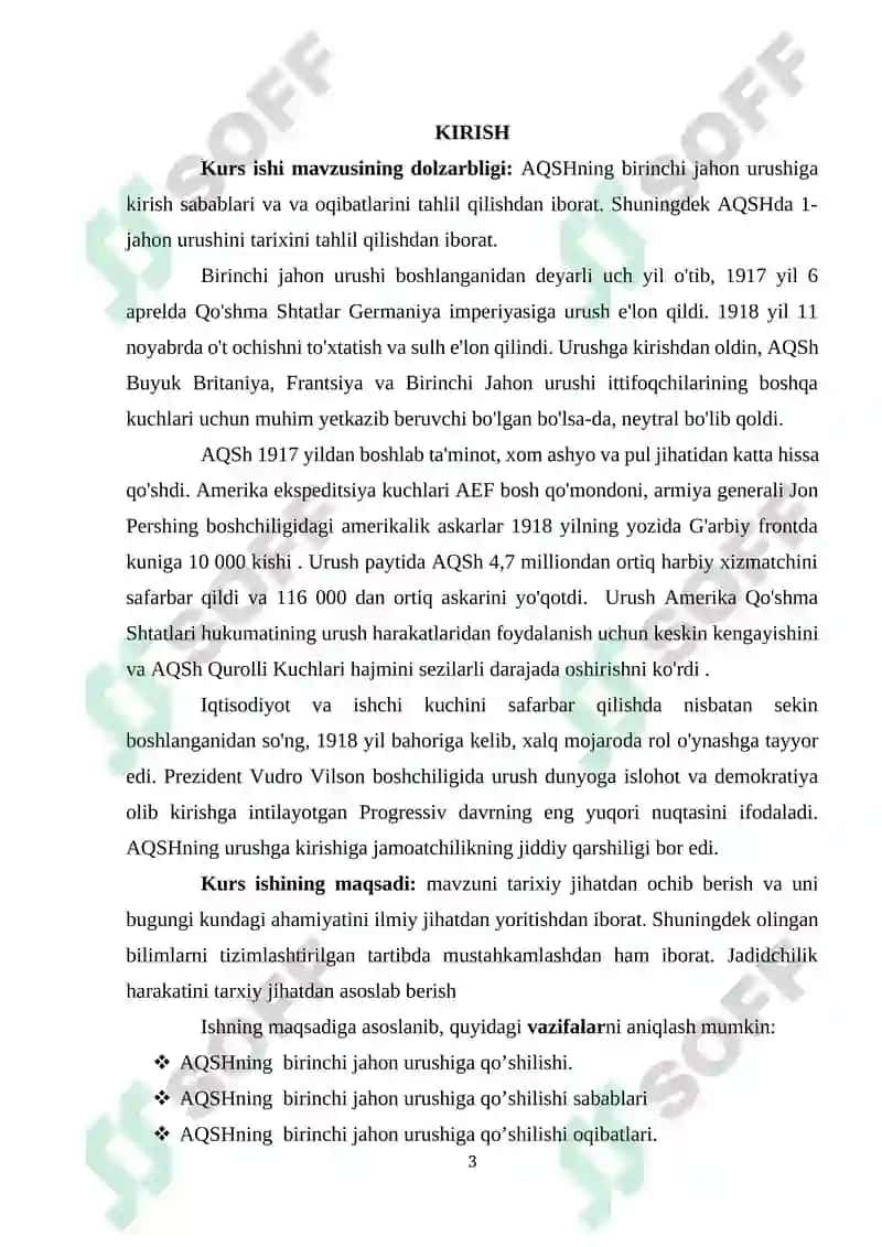 Birinchi Jahon Urushi va AQSHning Aralashuvi 3