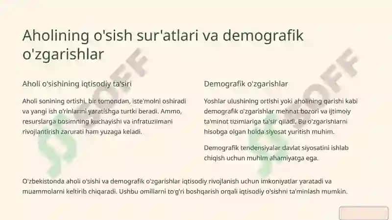 Aholi va mustahkam iqtisodiy o'sishning manbalari 3