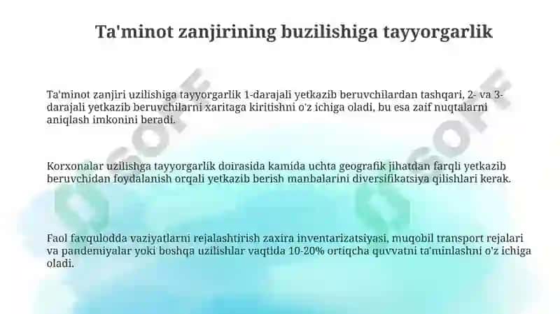 Pandemiyalar va global kasalliklar xavfida ta’minot zanjirini boshqarish 3