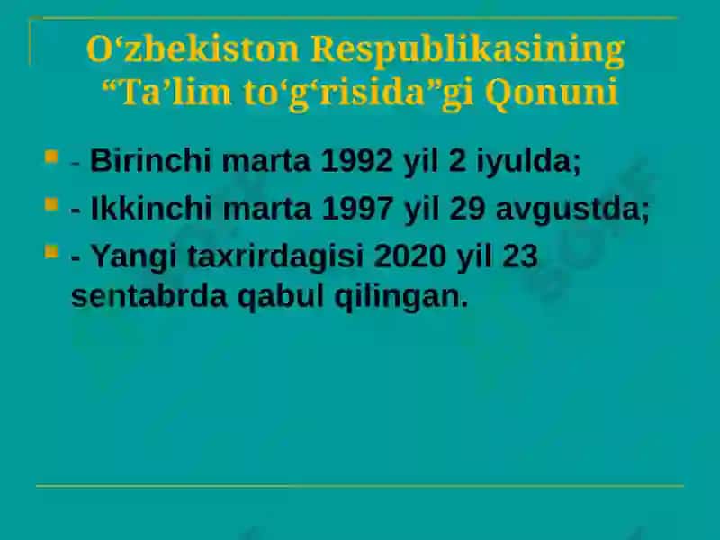 O'zbekiston Respublikasida ta’lim tizimini rivojlantirishning konseptual asoslari 3