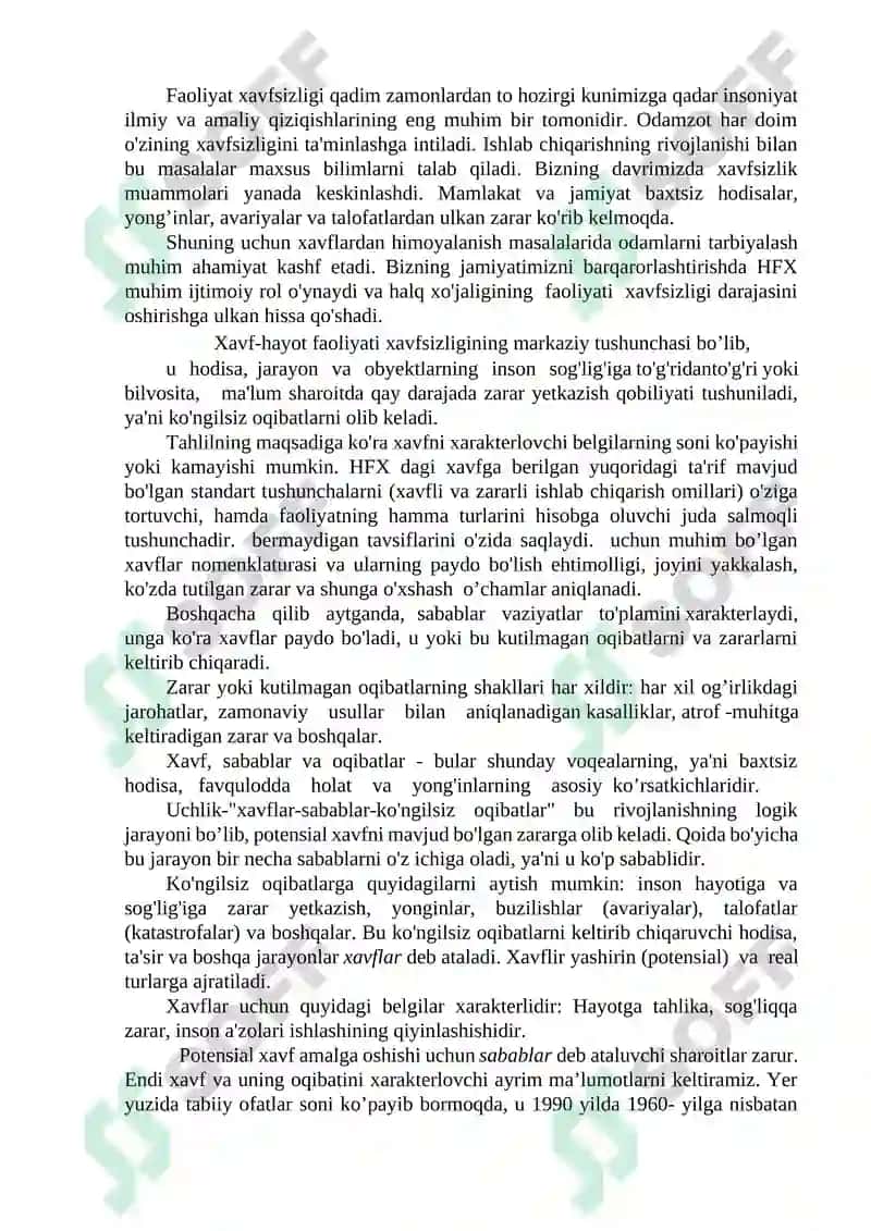 HAYOT FAOLIYATI XAVSIZLIGI NAZARIY ASOSLARI 3
