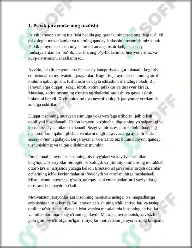 IDROK PSIXIK JARAYONLARNING BOSHLANG’ICH HOLATI EKANLIGI 3