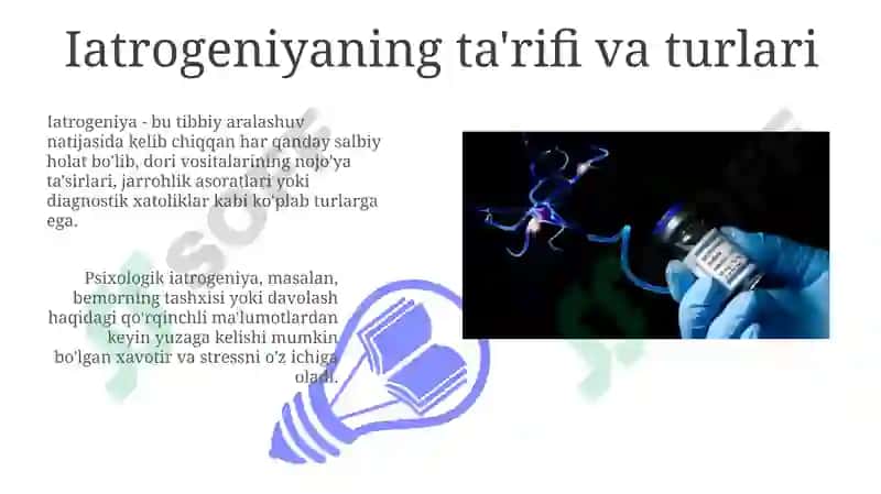 Iatrogeniya: Ta'rif, Turlari va Sabablari 3