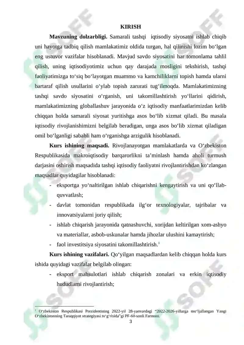 O'zbekiston tashqi savdo siyosatini erkinlashtirish va samaradorligini oshirish yo'llari 3