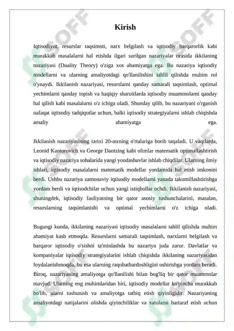 Ikkilanish Nazariyasi Asosida Iqtisodiy Masalalarni Taxlil Qilish 3