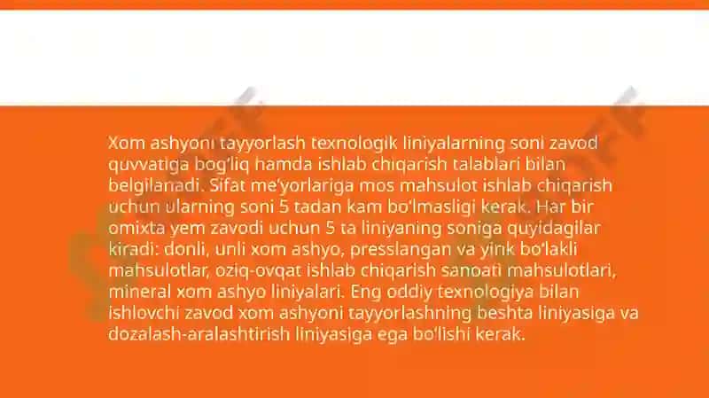Omuxta yem ishlab chiqarishda texnologik sxemalarni izohlash 3