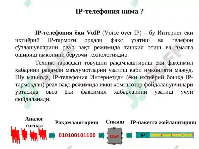IP-телефония ваIPTVмисолида(Н.323,SIP) 3
