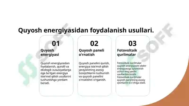 Quyosh panelini tashkil etish 3