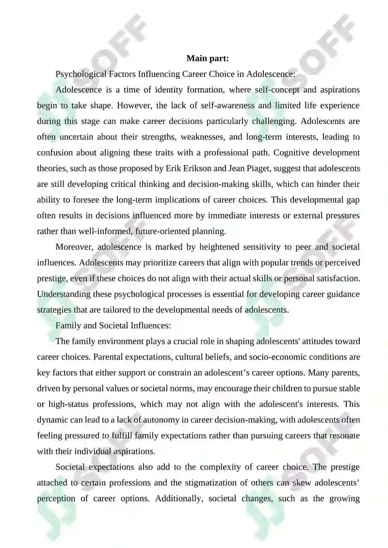 PROBLEMS IN CHOOSING A PROFESSION DURING ADOLESCENCE 3