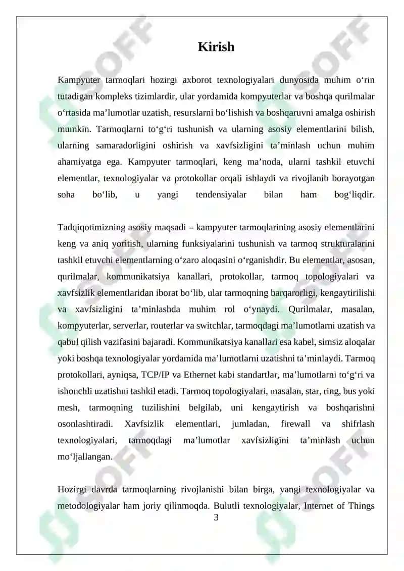 Kamputerning tarmoq protokollari va ularning ishlash prinsiplari 3
