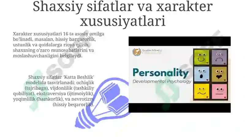 Shaxsning malaka va odatlari 3