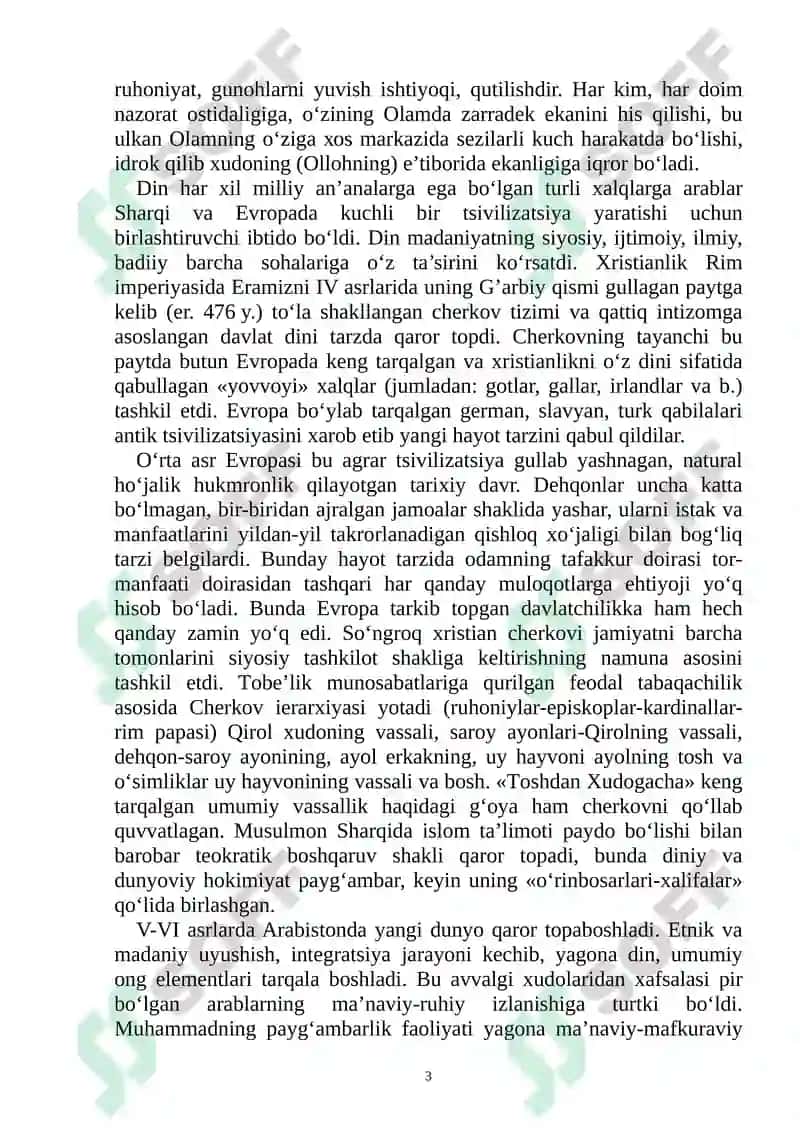 MEKSIKADA DIN MADANIYAT 3