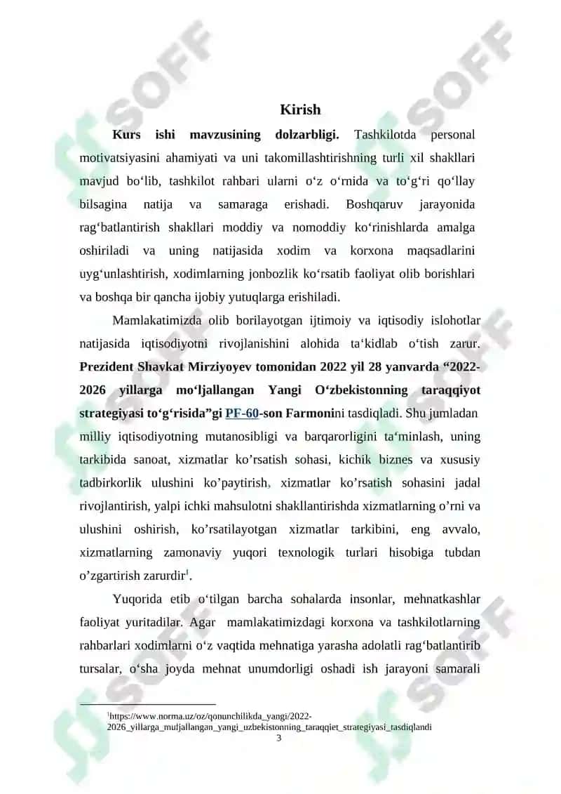 Tashkilotda personal motivatsiyasi, asosiy omillari va boshqarish 3