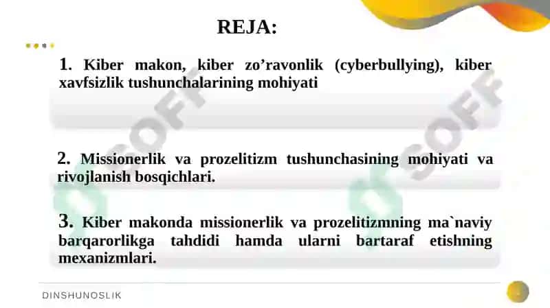 Kiber makonda din. Missionerlik va prozelitizmning ijtimoiy- siyosiy xavfi 3
