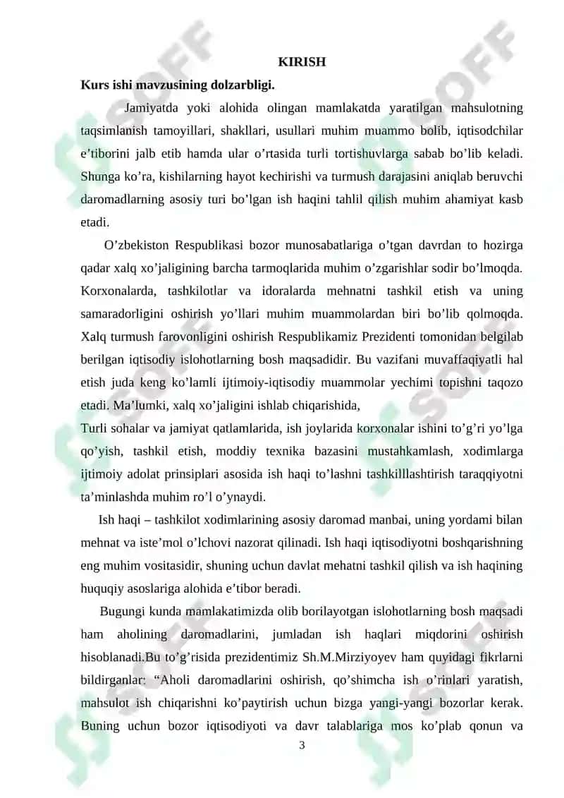 IQTISODIYOTGA KIRISH KURS ISHI 3