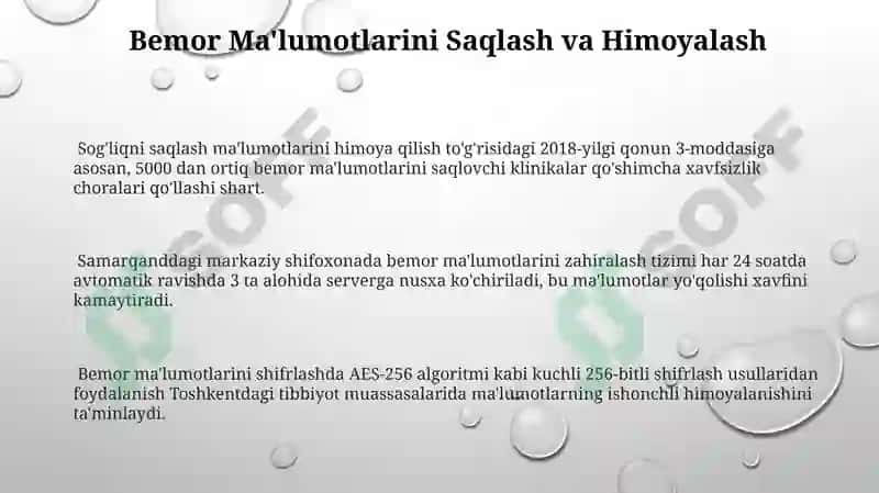 Tibbiyotda malumotlar bazasini loyihalashtirish 3