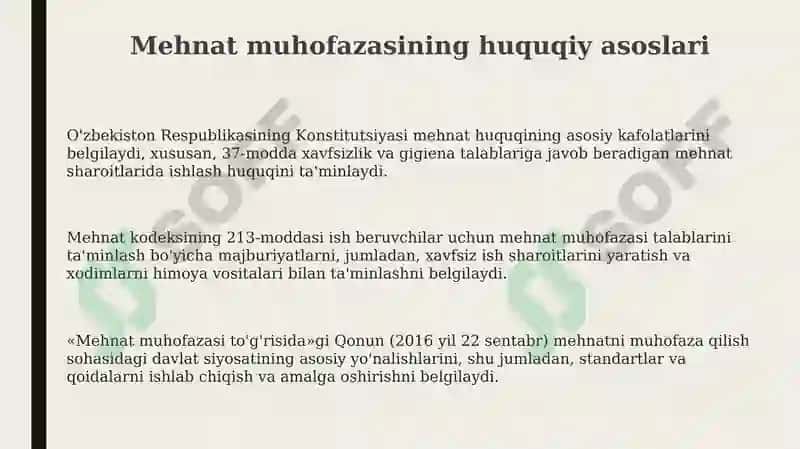 Mexnat muxofazasining xuquqiy va tashkiliy asoslari 3
