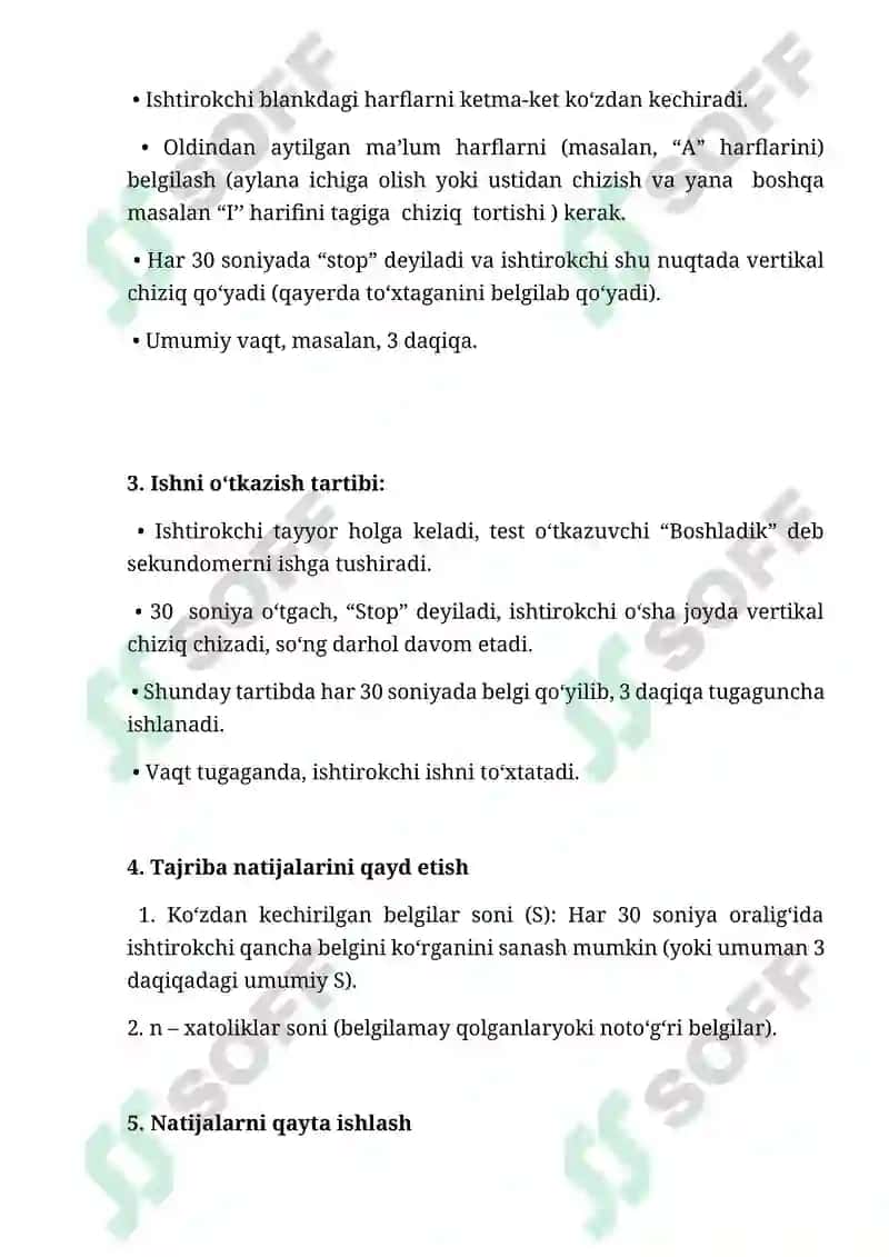 Bourdon testi (Korrektura testi) 3