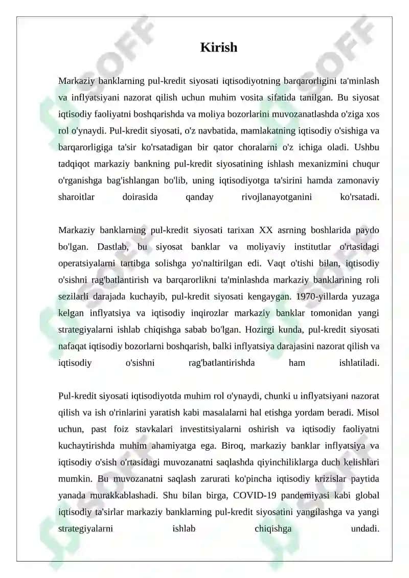 Markaziy Bankning Pul-Kredit Siyosating Ishlash Mekanizmi 3