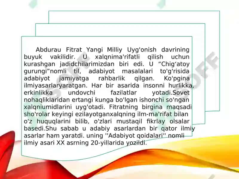 Fitratning "Adabiyot qoidalari" kitobi 3