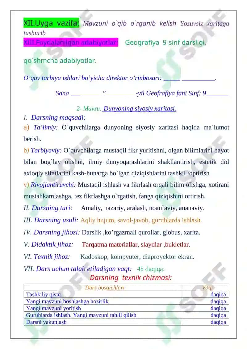 Jahon Iqtisodiy – Ijtimoiy Geografiya 3