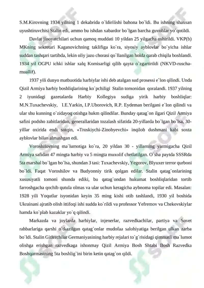 Sovet tuzumining qatag`onlik siyosati va uning o`zbekistondagi og`ir oqibatlari 3
