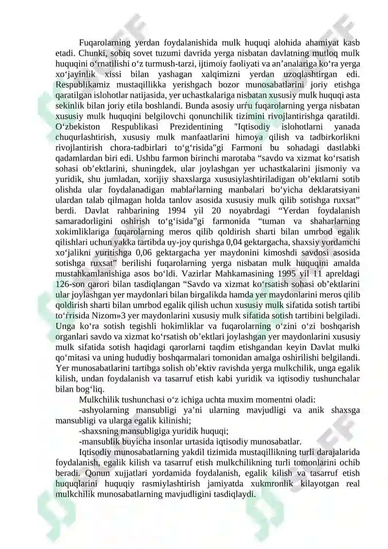 Yerga nisbatan mulk huquqini himoya qilish usullari va turlari 3