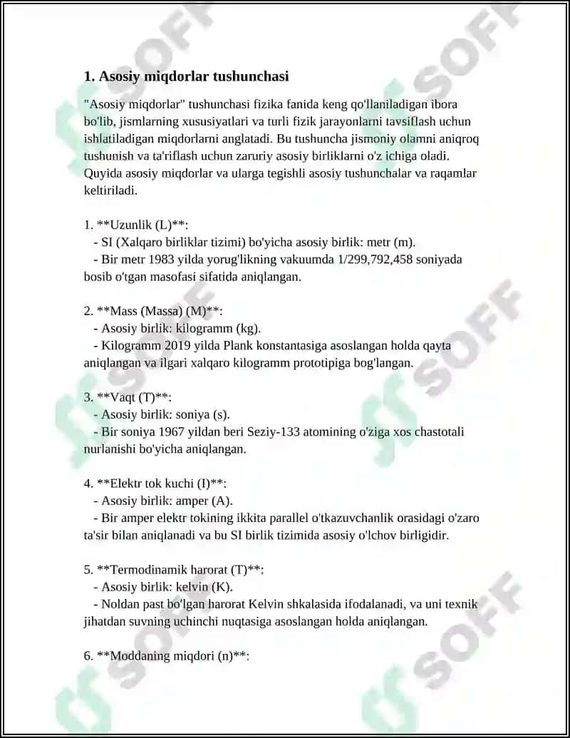 Asosiy miqdorlar tushunchasi 3