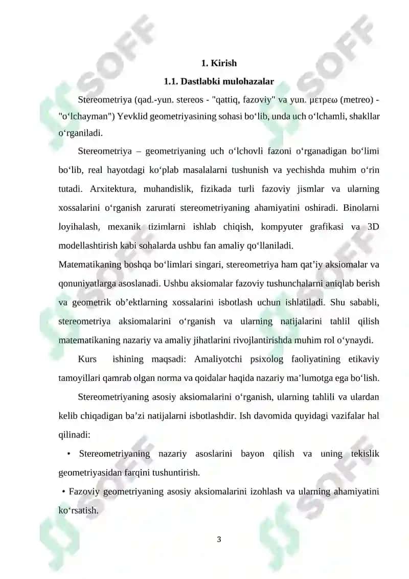 Stereometriya aksiomalari va uning ba’zi natijalari 3