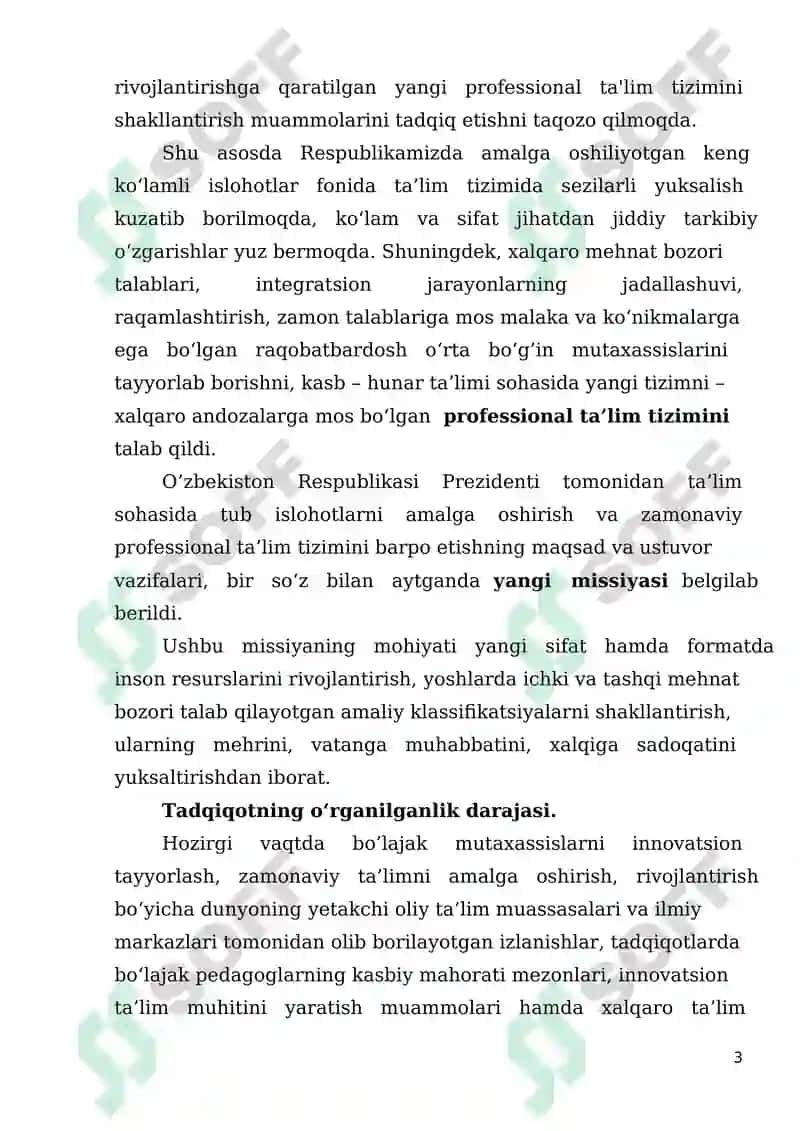 О‘ZBЕKISTОNDA РRОFЕSSIОNAL TA’LIM MUASSASALARINING RIVОJLANISH TЕNDЕNSIУALARI VA ISTIQBОLLARI 3