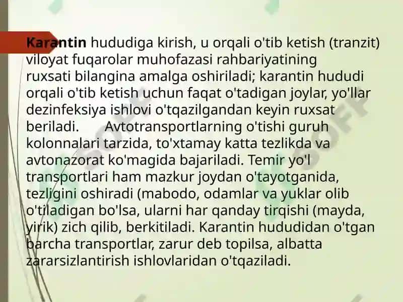 Bakteriologik vositalar bilan zararlangan o'choqda epidemiyaga qarshi chora-tadbir 3