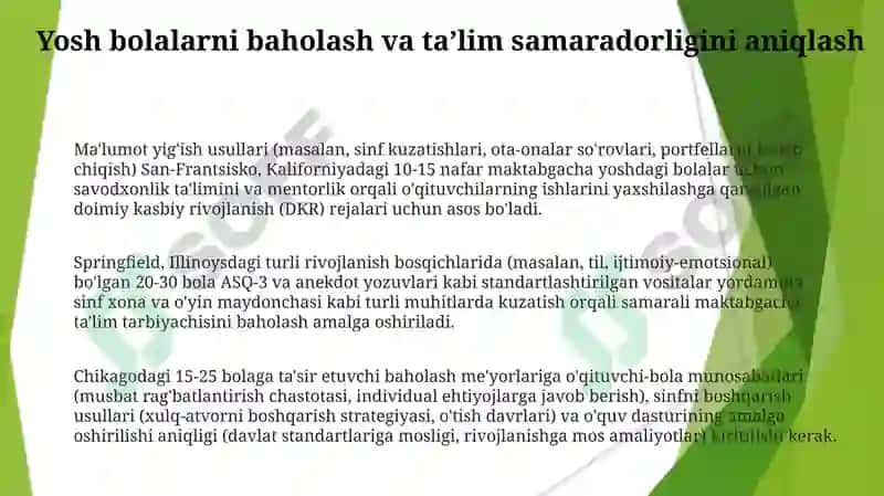 Erta bolalik ta'limi sifatini ta'riflash 3
