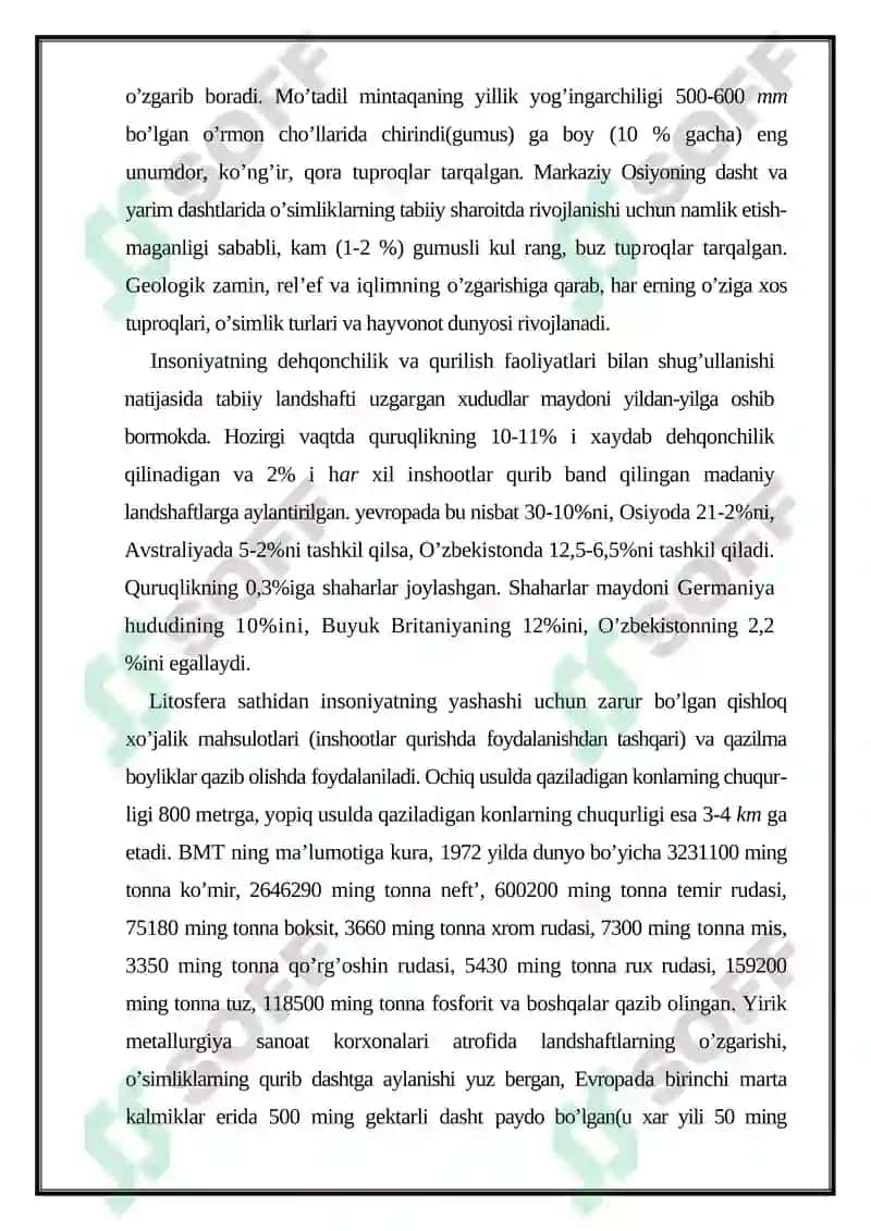 Litosfera: Tuproqlar turlari va vazifalari 3