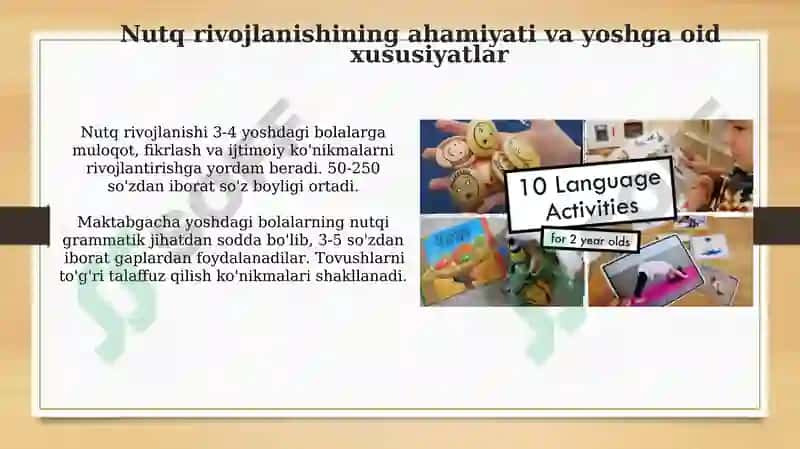 Maktabgacha kichik yoshdagi bolalar nutqini o'stirishning vazifa,metod va vositalari 3