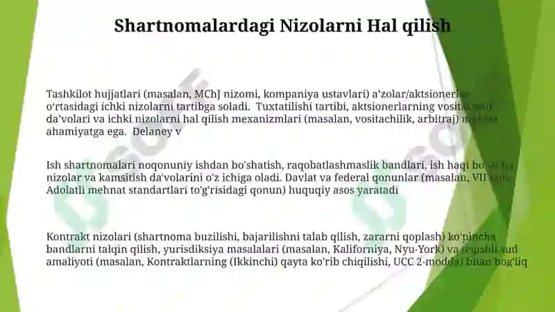Tashkiliy hujjatlar.Shartnoma va mehnat bitimi 3