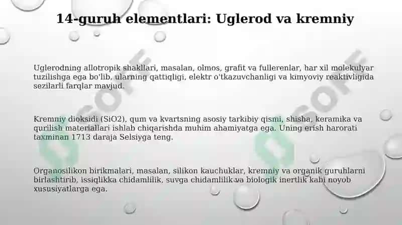 14-guruh elementlari: uglerod va kremniy 3
