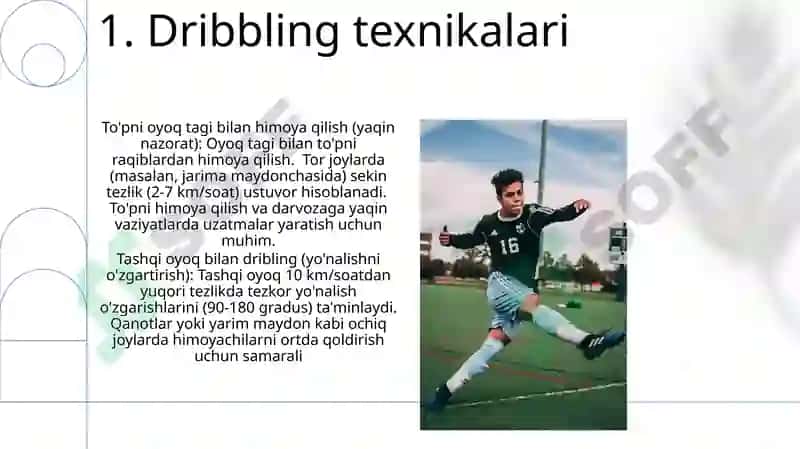 Futbòl òyinida tòpni olib qòyish texnikasi 3