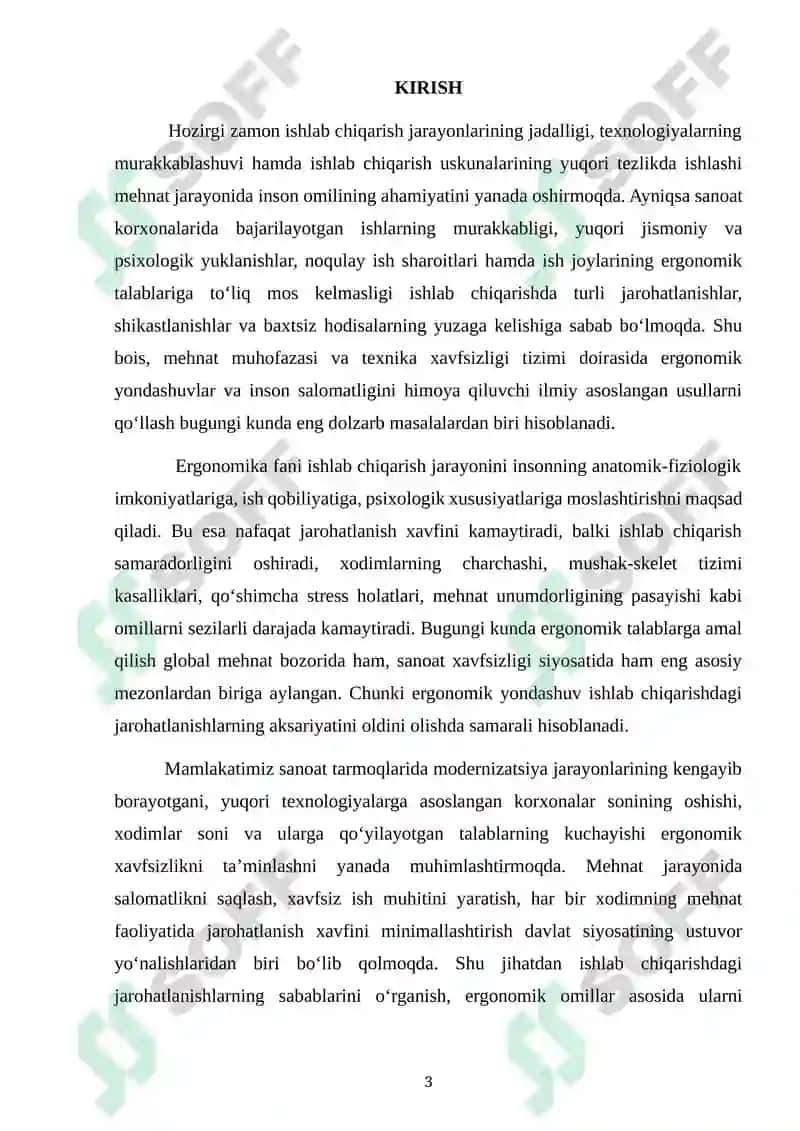 Ishlab  chiqarishda jarohatlanish xavfini kamaytirishda erganomik usullarning samaradorligi 3