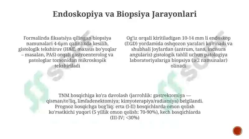 Oshqozon yarasini o'smaga aylanishi diagnostikasi 3