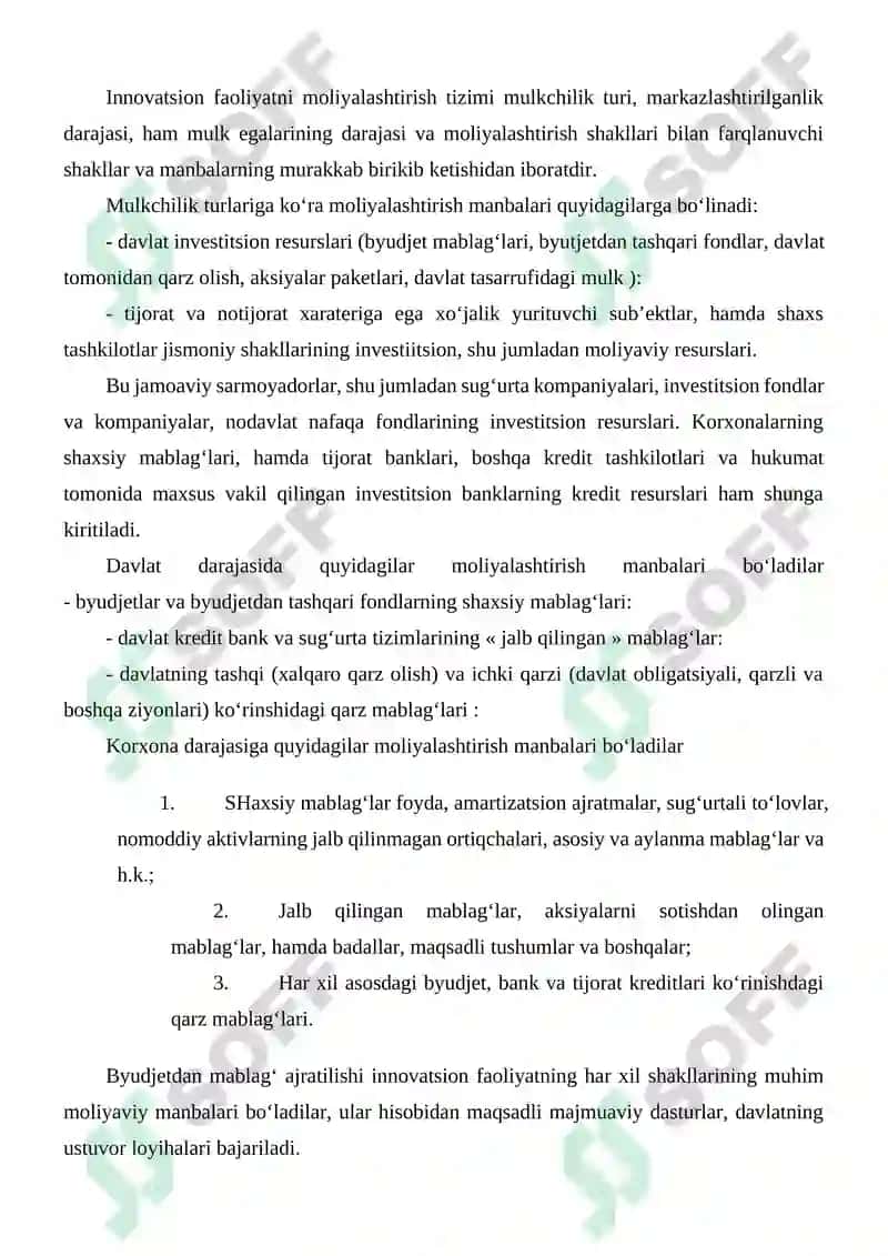 Innovatsion dasturlarni moliyalashtirish 3
