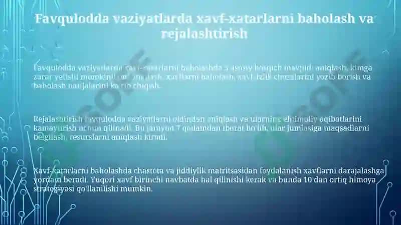 Favqulodda vaziyatlarda ishchilarni muhofaza qilish 3