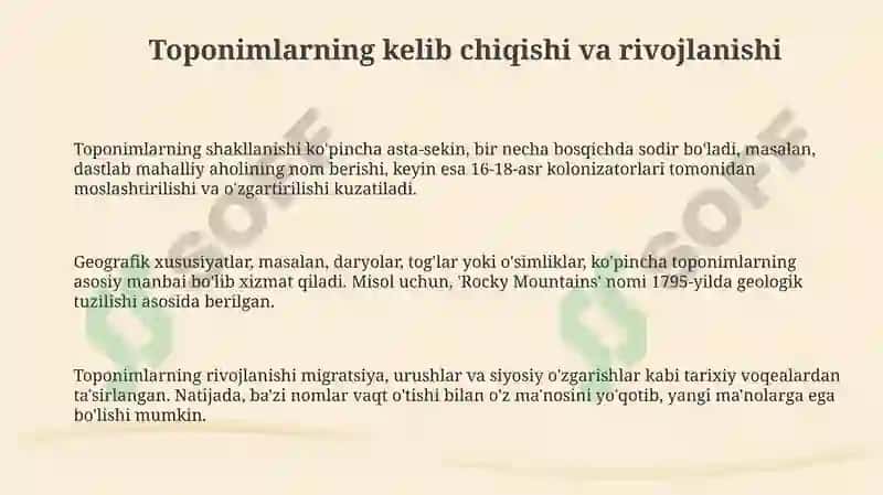 Shimoliy Amerika toponimlari 3